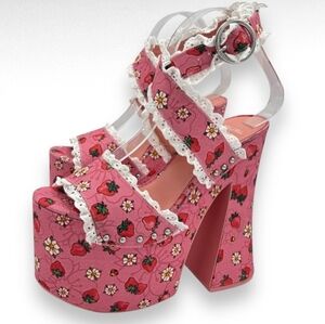 Dolls Kill Strawberry Shortcake Platform Shoes Lolita 7